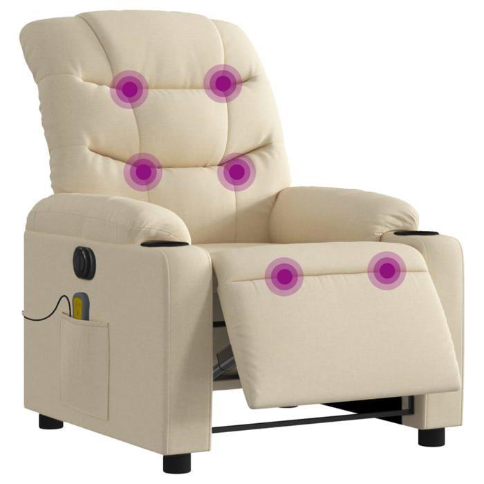 VidaXL Fauteuil Inclinable de Massage Électrique, Chaise de Relaxation avec Dossier, Siège avec Accoudoirs, Fauteuil TV de 3206644