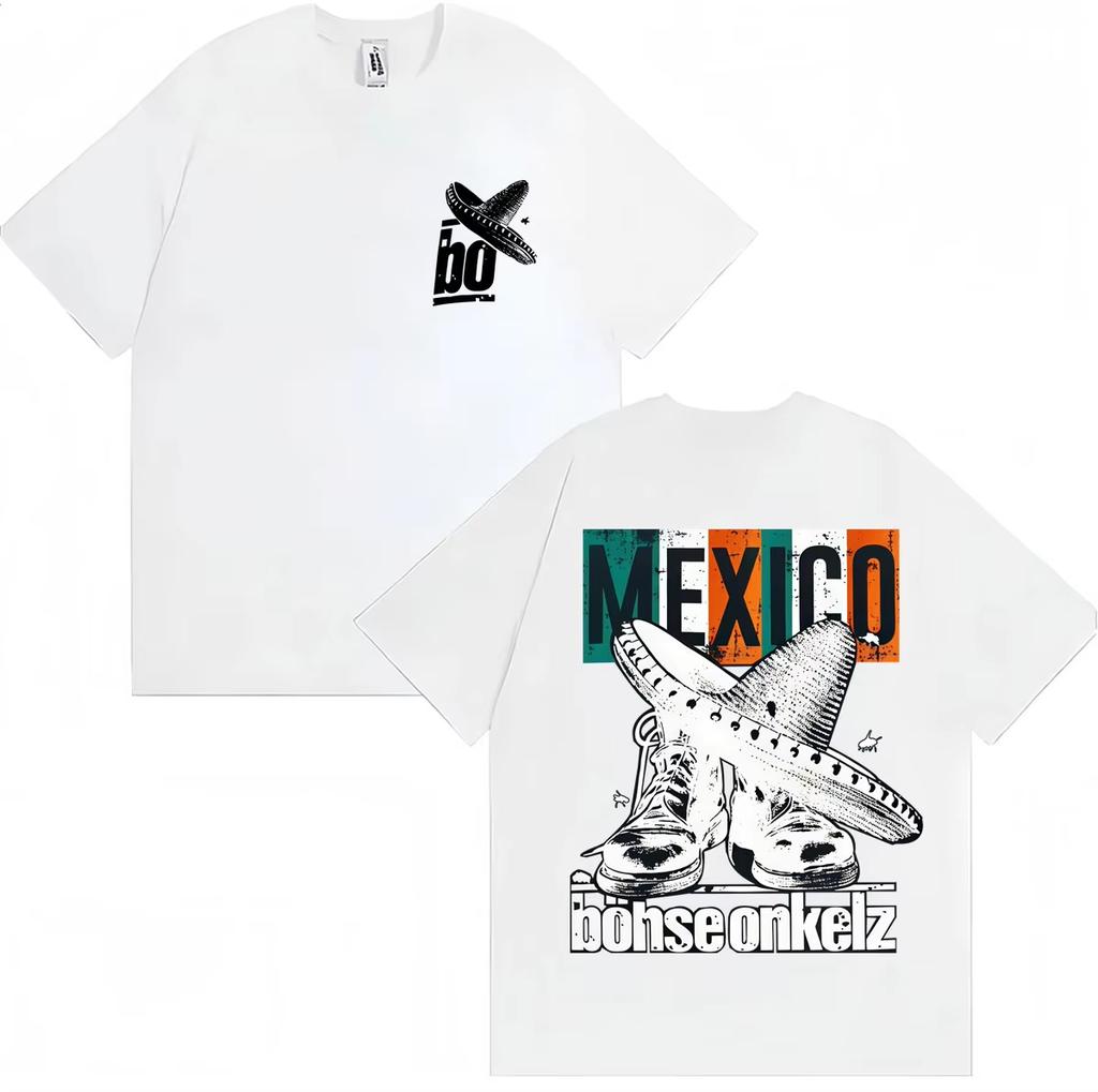 Hot Sale Rock Band BöHse Onkelz Mexico Graphic T-Shirt Unisex Unisex Vintage Hip Hop T Shirts Y2k Harajuku Cotton Oversized T-Shirts
