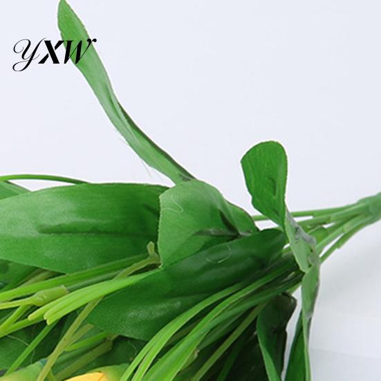 Fake Flower 1 Bouquet Artificial Realistic Colorfast 21 Heads Vivid Tulip Wedding Favors Faux
