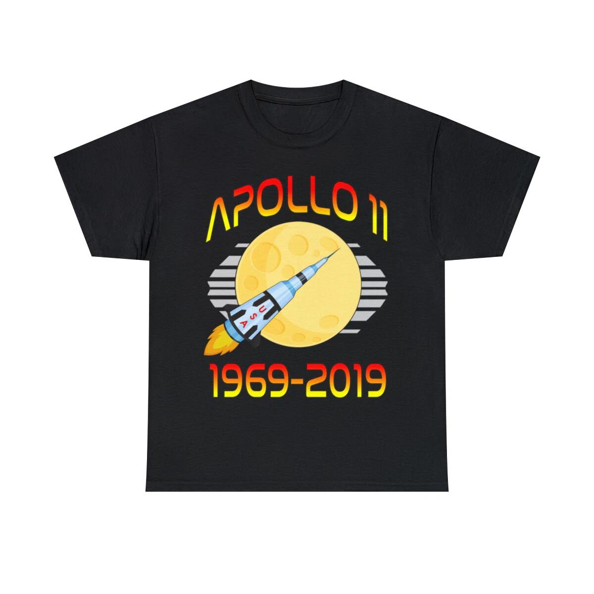 Apollo 11 50th Anniversary Retro Moon Landing Graphic Tee Shirt, S-5XL M