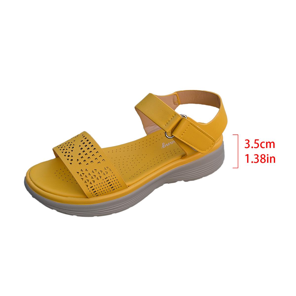 

2025 new lightweight non-slip comfortable platform sandals Velcro sports sandals casual open-toed beach sandals women 43 имбирный