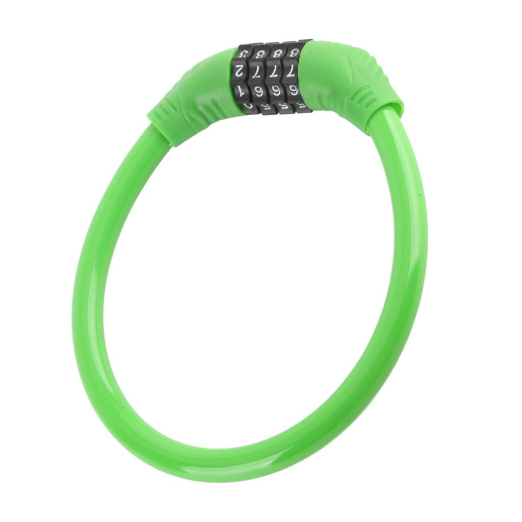 Bike Lock Cable High Security 4?Digit Number Bicycle Cable Locks for Cycling OutdoorsGreen
