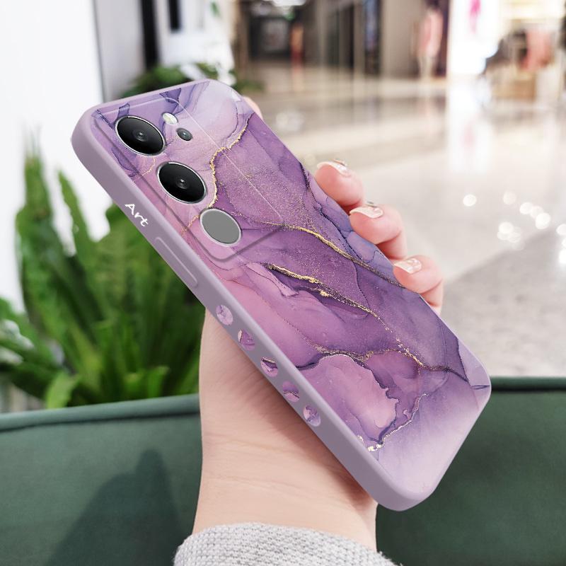 

Gold Marble Case For VIVO V29 V29E V27 V27E V25 V25E V23 V23E V21 V20 4G 5G Silicone Cover V23 5G