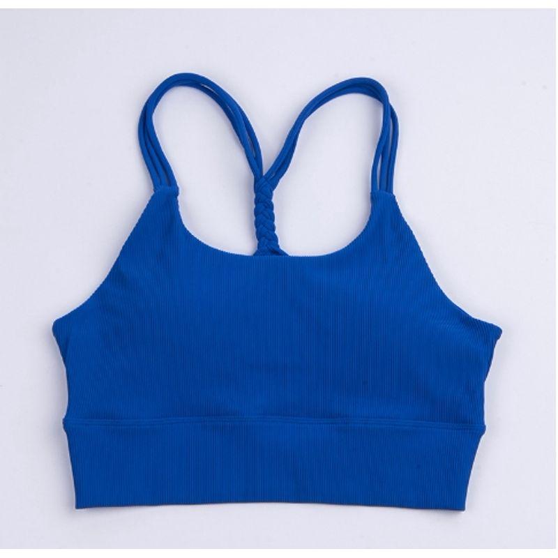

Fashion New Sexy Thread Sports Intimates Spaghetti Strap Nude Feel Fitness Bubble Wrap Beauty Back Yoga Sports Underwear Intimates Women Royal Blue M