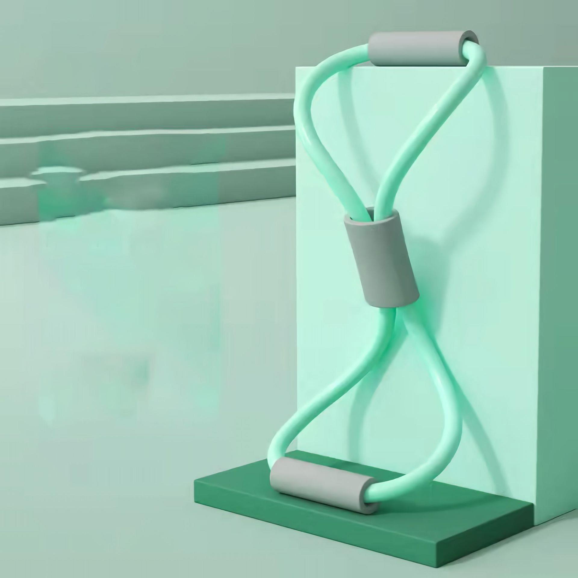 

8-образный силовой тренажер, тренажер для спины, эспандер для груди, тренажер для открытых плеч, канат для растяжки спины и плеч зелёный