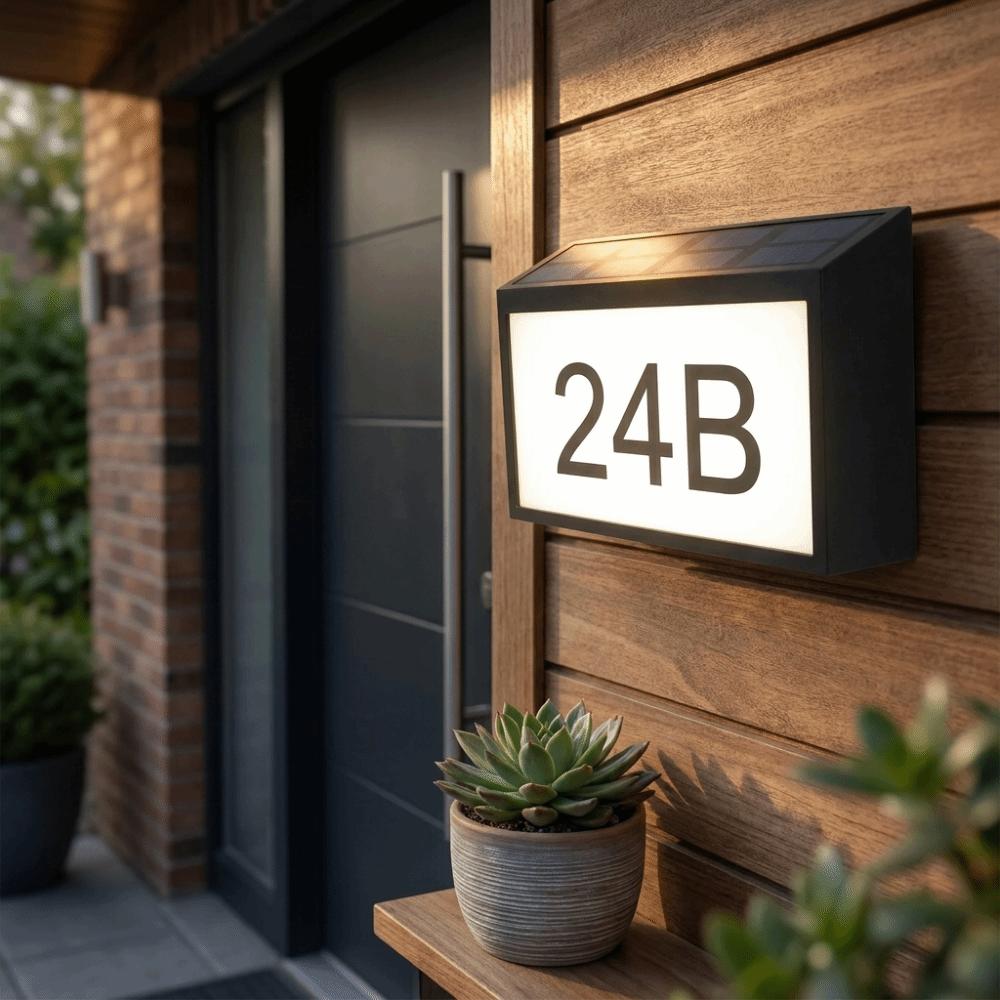 Waterproof Housing Solar LED Address Plaque Light Solar-Powered LED Light Gate