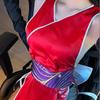 [trakvec] Women's Sexy Chinese Dress, Mai Shiranui Ninja Costume, Cheongsam (Blue)