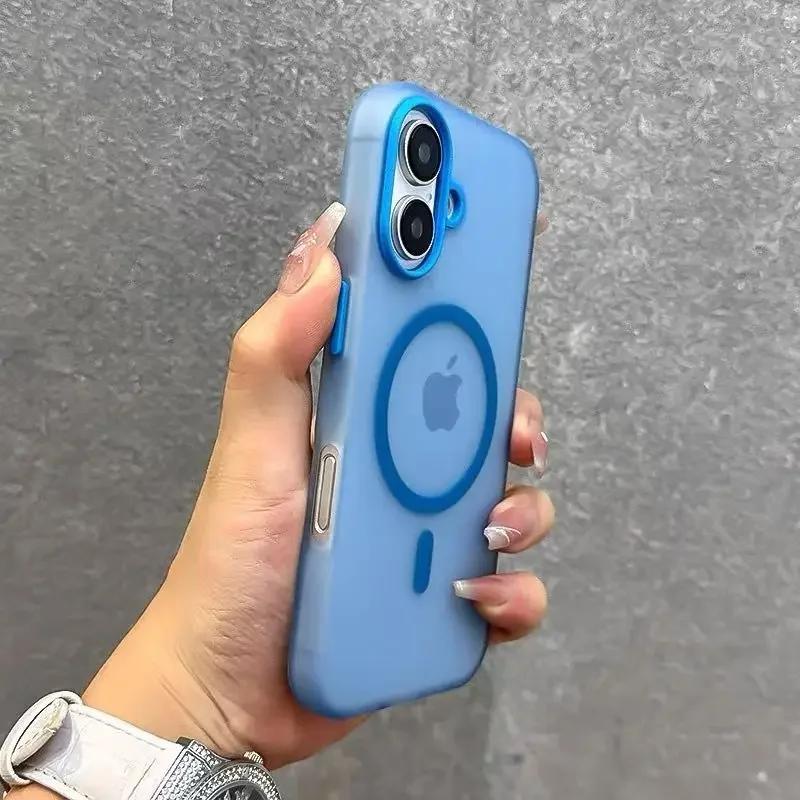 

Matte Candy Magnetic Wireless Charger Transparent Case For iPhone 13 16 15 14 Plus 12 Pro Max For Magsafe Shockproof Soft Cover For iPhone 12 светло-синий