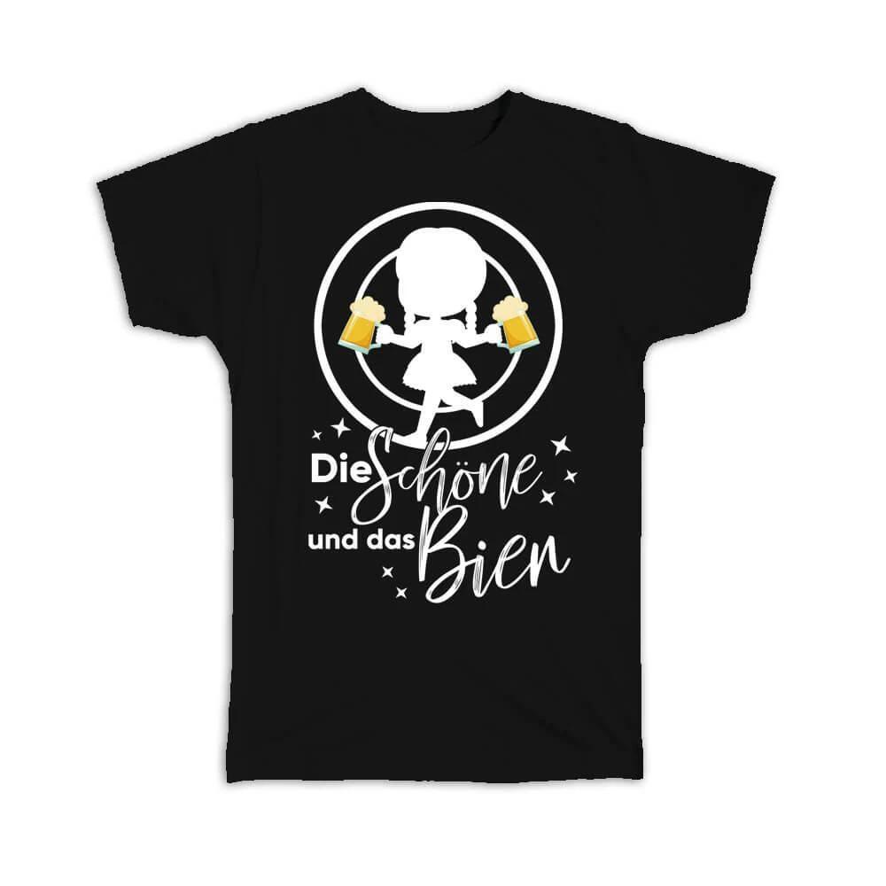 Gift T-Shirt : Beer German Die Schone und Das Bier XL