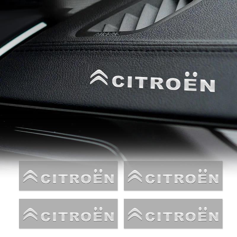 Car Logo Stickers Metal Letter Car Stickers Interior Decoration For Citroen C4 C3 C5 C1 Berlingo Celysee Cactus Picasso Aircross