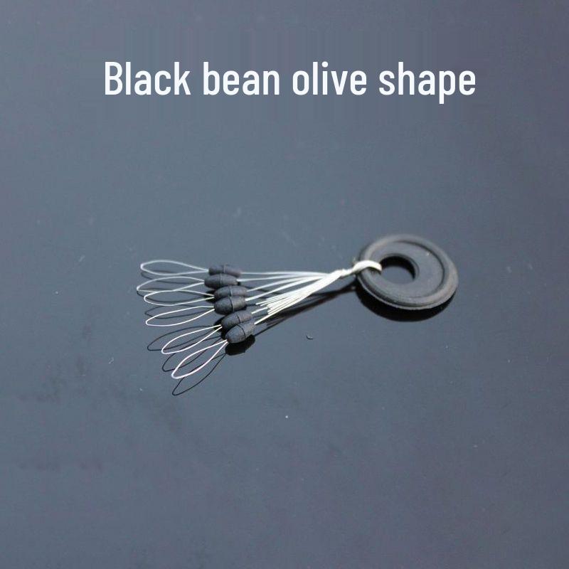 100-częściowe silikonowe akcesoria wędkarskie typu "Kosmiczna Fasolka" - Bardzo cienkie, wysokiej jakości, oliwkowate akcesoria do wędkarstwa sportowego.