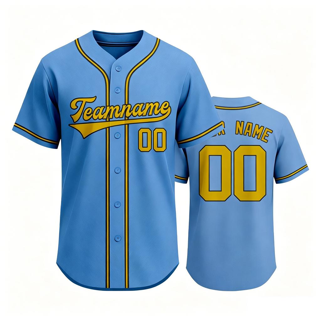 Customizable Baseball Jersey for Men and Women Button Down Front Short Sleeve Sports Shirt Team Name and Number Print Available