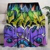 Graffiti Print Blanket Soft Comfortable All Seasons Suitable Sofa Office Nap Travel Birthday Gift Christmas Present