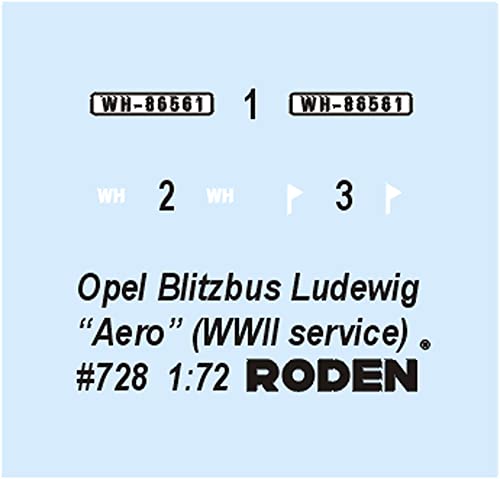 Roden 1/72 Scale German Opel Provaganda Tourist Bus Aero Military Type Plastic Model Kit RE72728