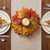 1PC Artificial maple leaf candlestick wreath, photography prop, home decor, party decoration.