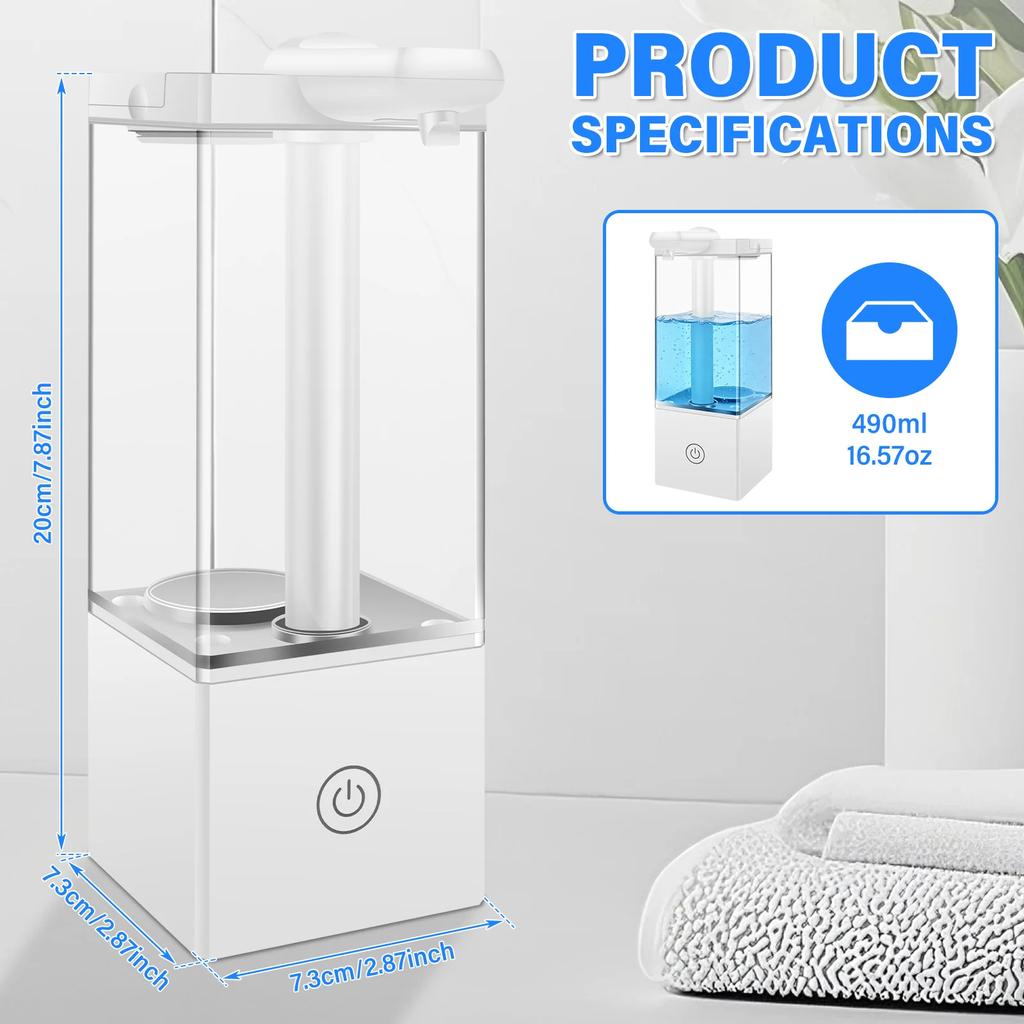 Automatic Soap Dispenser Touchless USB Rechargeable Smart Hand Sanitizer Body Wash Shampoo Applicable To Kitchen And Bathroom