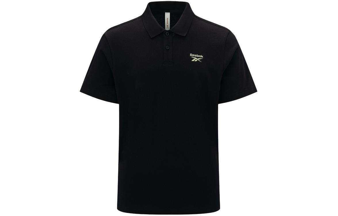 Reebok Polo Shirts Unisex Black Polo Collar Moderate Straight Fit 24SRM403UGH0 S