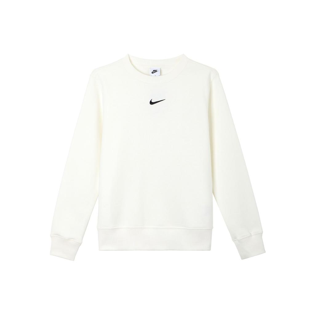 Nike Sportswear Phoenix Fleece Lined Crew Neck Athleisure Long Sleeved Sweatshirt Women's Canvas White/Black DQ5752-133