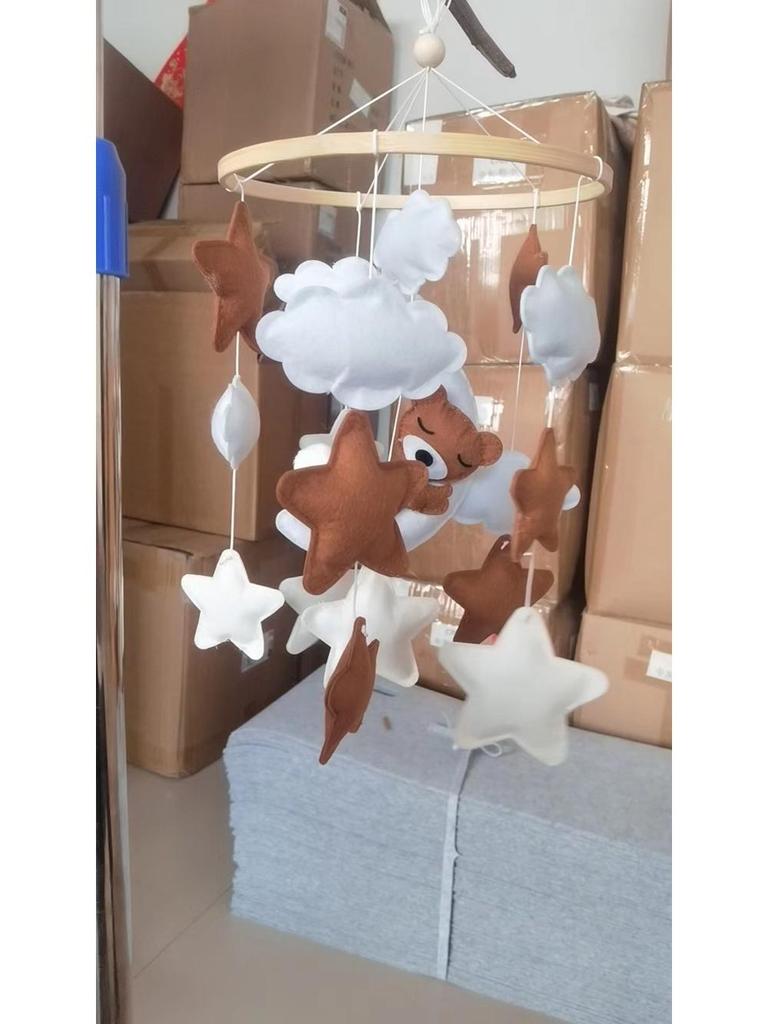 Nordic Cartoon Hanging Ornament: Felt Baby Crib Mobile Cloud Decoration & Wind Chime Pendant Toy Jewelry Material Pack.