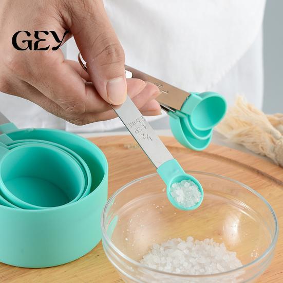 Kitchen Measurement Set 10Pcs Measuring Cups And Spoons Set, Stainless Steel for Dry Liquid Ingredients, Nesting Baking Tools, Gadgets Wet Ingredient