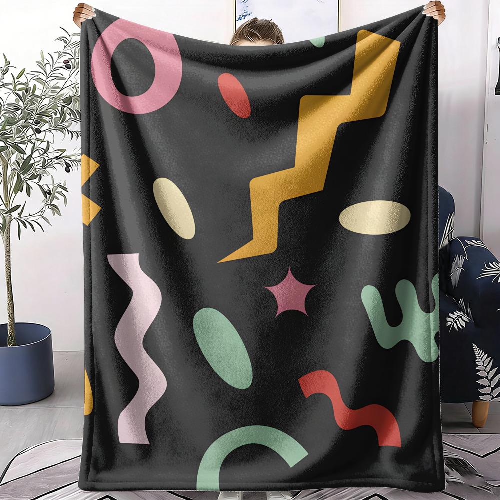 Colorful Vectors Throw Soft Flannel AC Blanket Lightweight Summer Nap Throw Cozy  Blanket for Sofa Bed Travel Home