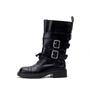 Retro British Martin Boots Women's Early Autumn New Thick Heel Belt Buckle Boots Locomotive Boots Versatile Platform Knight Boots