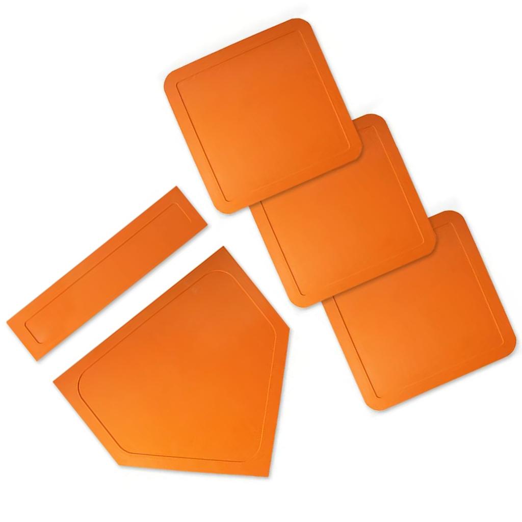 Baseball Bases Set Anti Slip Lightweight Rubber Baseball Bases with Home Plate Pitching Rubber for Practice Pitching