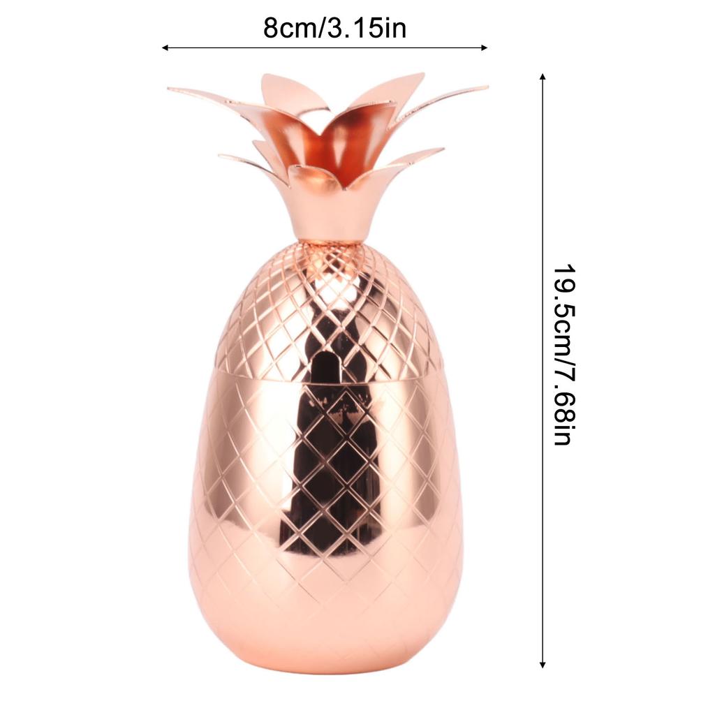 Cocktail Shaker Pineapple Shape Stainless Steel Polished Smooth Surface 500ml Drinking Shaker for Home Bar