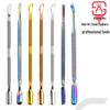 Nail Art Double-Headed Stainless Steel Cuticle Pusher & Remover with Nail File