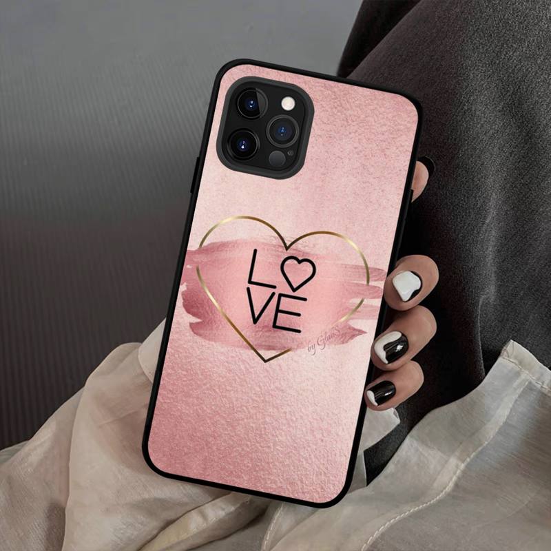 Bellissima Custodia per Telefono Rosa Oro Silicone Morbido per iphone 14 13 12 11 Pro Mini XS MAX 8 7 6 Plus X XS XR Copertura