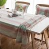 Gestreifte Tischdecke, modernes Zuhause, Hochzeit, Party, Dekoration, Tischdecke, Polyester, Quaste, rechteckige Tischdecke