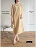 Original Design High-End Pleated Plus Size Loose Casual Dress - Light Luxury, New Spring Arrival