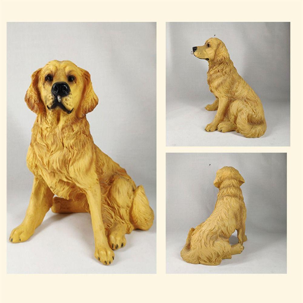 Waterproof Resin Dog Sculpture Rustic Design Puppy Resin Light Outdoor Dog Sculpture  Patio Decor