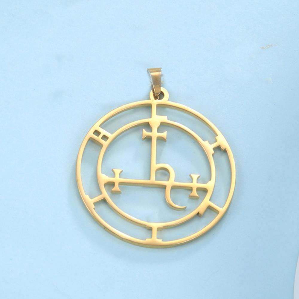 Dawapara Lilith Sigil Pendant Solomon Demon Seal Marbas Pagan Amulet Mythology Stainless Steel Charms for Jewelry Making