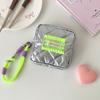 Waterproof Sanitary Pad Storage Pouch Silver Bowknot Design Portable Square Makeup Organizers For Women Travel Essential