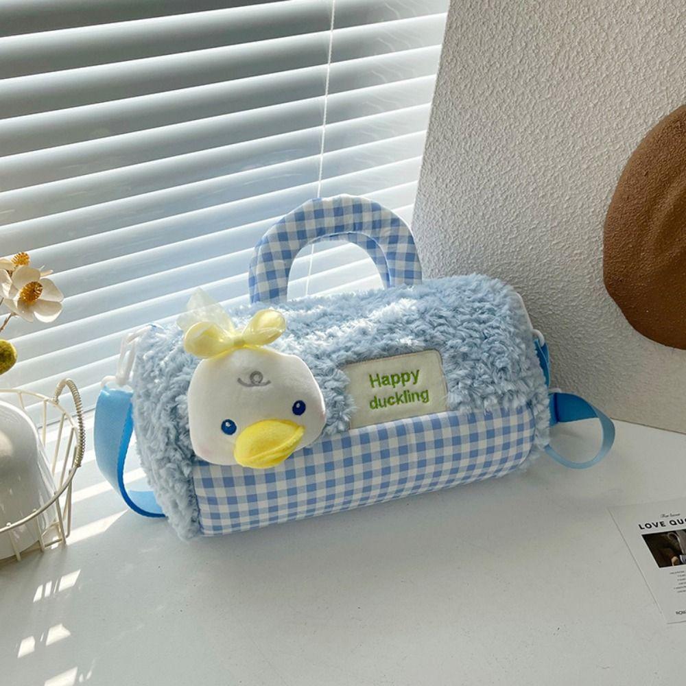 Phone Bag Doll Shoulder Bag Animals Cartoon Plush Schoolbag Cylindrical Plush Backpack  Lady