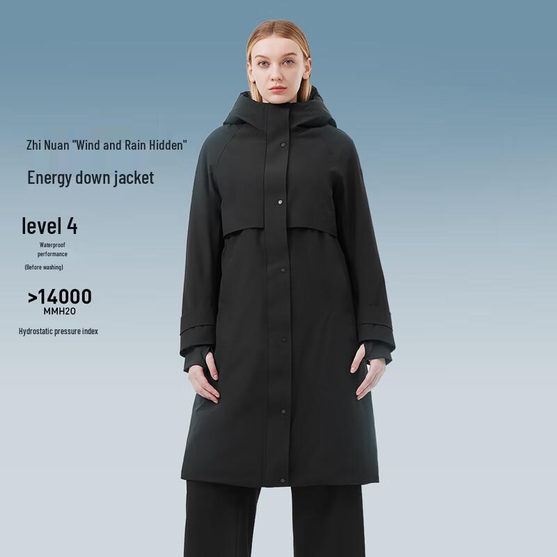 Tanboer Women's Mid-Length Hooded Goose Down Puffer Jacket