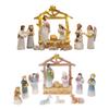 Christmas Nativity Figurines Holy Family Figure with Donkey Nativity Figure,Table Ornament Religious Christmas Decors