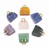 1Pc, Reiki Healing Crystal Carved Handbag Ornament Decoration, Mini Fashion Natural Stone Amethyst Agate Gemstone Home Decor Jewelry Gifts 27×25mm