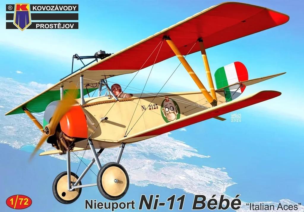 KP Model 1/72 Scale Italian Nieuport 11 Bebe Italian Ace Plastic Model Kit KPM0450