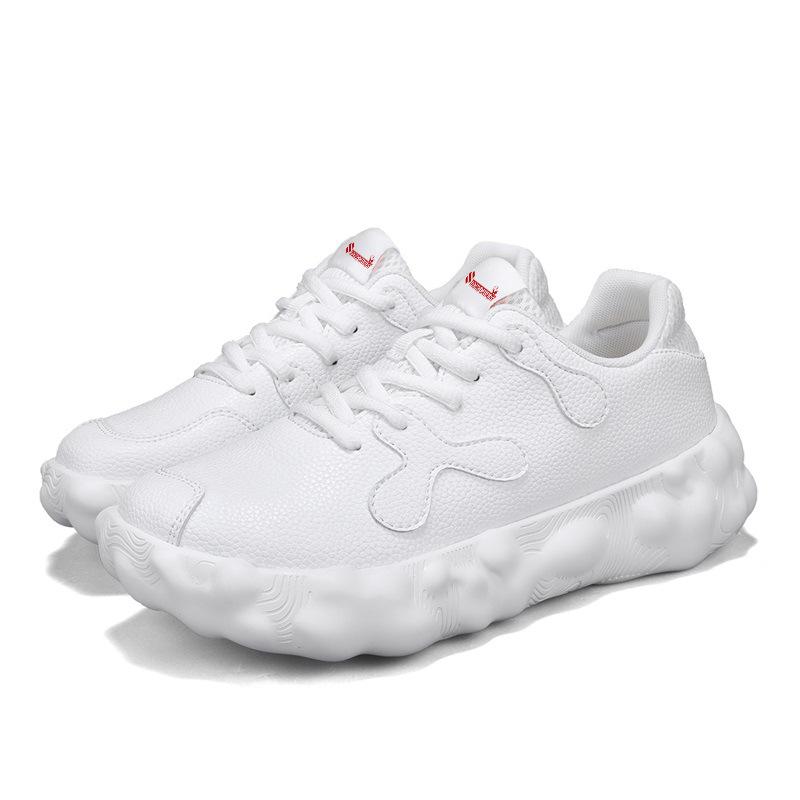 

Large size platform leather lightweight couple shoes sports casual shoes camping bread shoes 46 белый