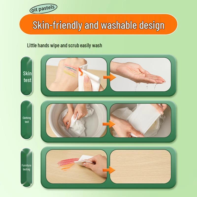 Sechseckige waschbare Ölpastellkreiden - Wischfest für Kinder, Erhältlich in 12/24/36/48 Farben