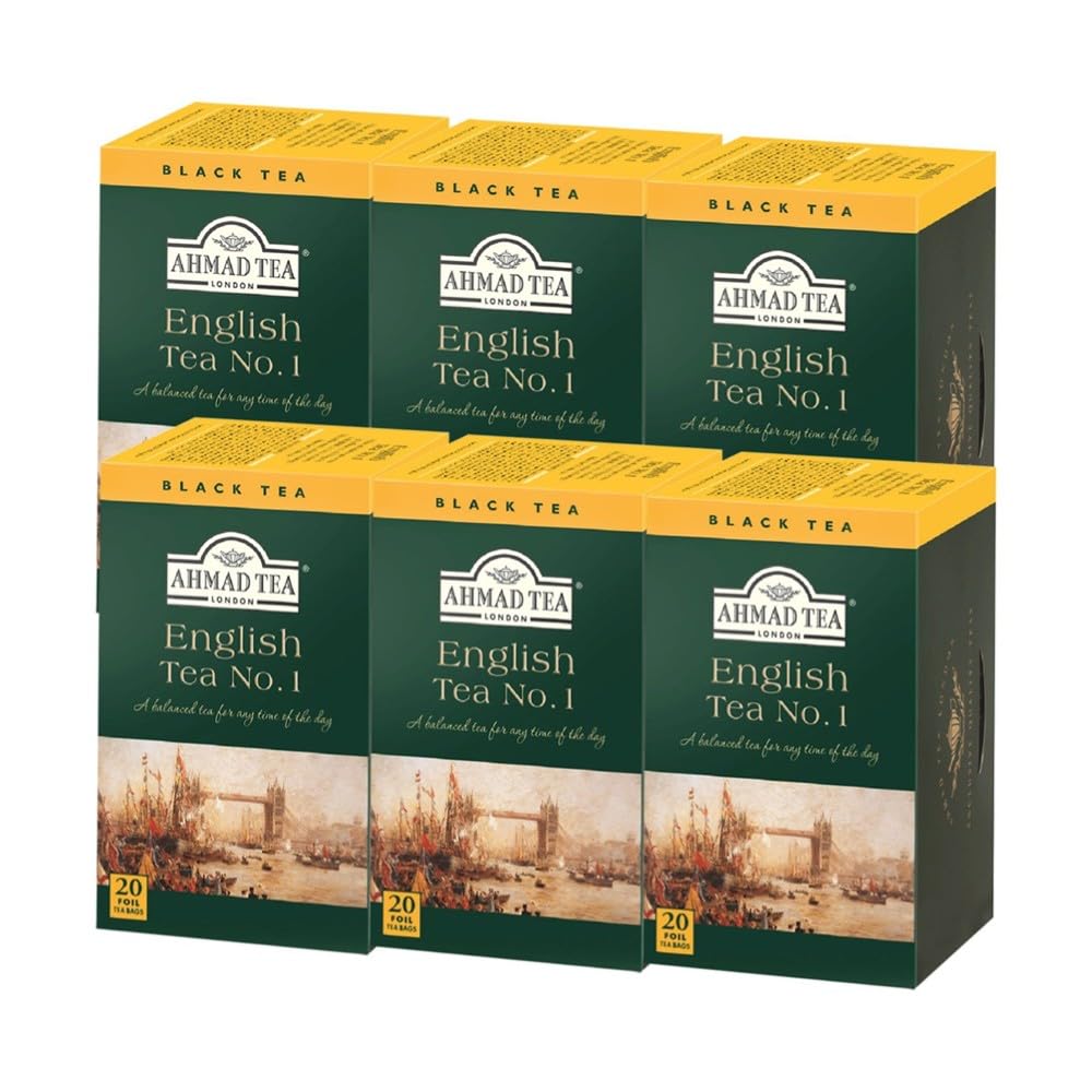 

Ahmad Tea English Tea No. 1, 20 Tea Bags (6 Individually Wrapped Tea Bags), Large Capacity, Commercial Use