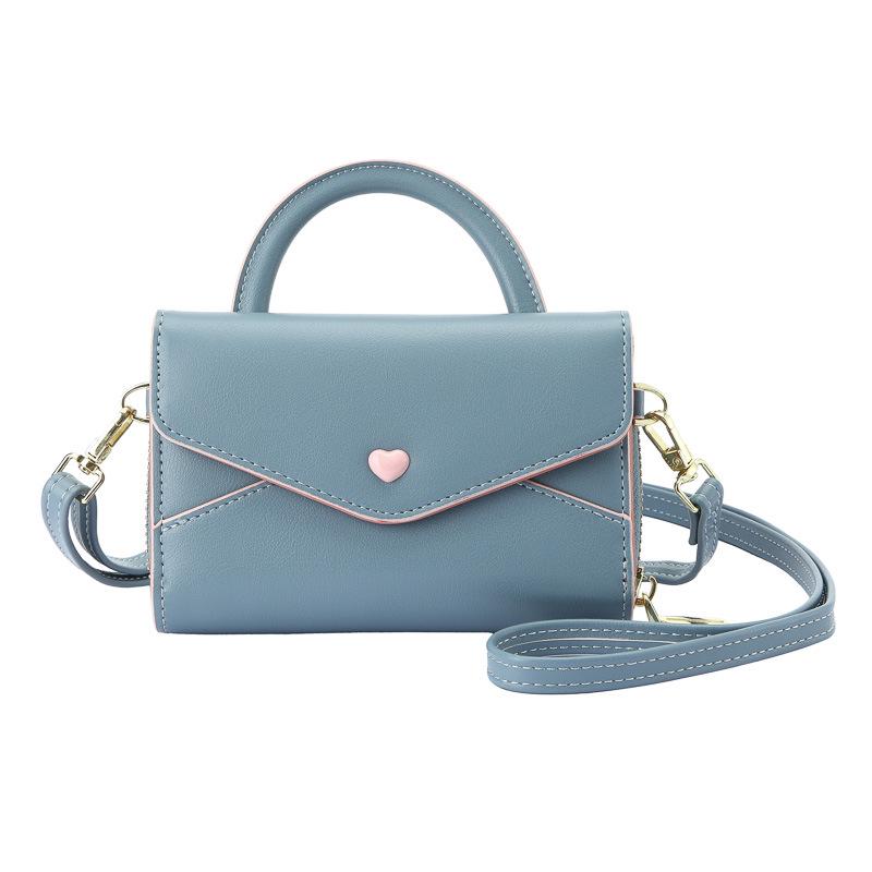 

Мини-сумка через плечо в японском и корейском стиле с RFID-защитой и кошельком для монет светло-синий