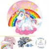 Educacional 70 Peças Redondas Puzzles de Unicórnio Para Crianças Bebê Animais No Chão Quebra-Cabeças Brinquedo de Aprendizagem Pré-Escolar Presentes