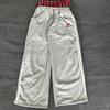 European and American Retro Sports Casual Loose Fitting Men's and Women's Double Waisted Fake Two-piece Sweatpants