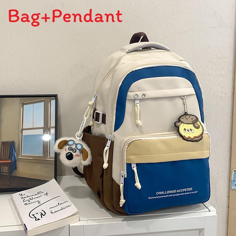 Nylon School Backpack For Teens With Design And Letter Print For Casual Use