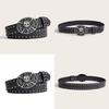 Skull Leather Punk Belt Men Rivet Design With Alloy Buckle For Hip Hop Style