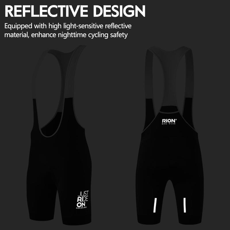 RION Men Women MTB Road Bike Cycling Bib Shorts Padded Breathable Long Distance Comfort Dolomiti 8H Outdoor Bicycle Clothing