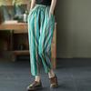 Pants Summer Women Cotton Stripes Pants Plus Size Loose Pajama Pants Versatile Casual Linen Pants